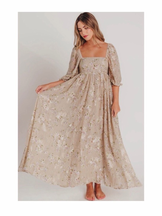 Storia Dresses & Skirts - Storia Beige Floral Maxi Dress NWT